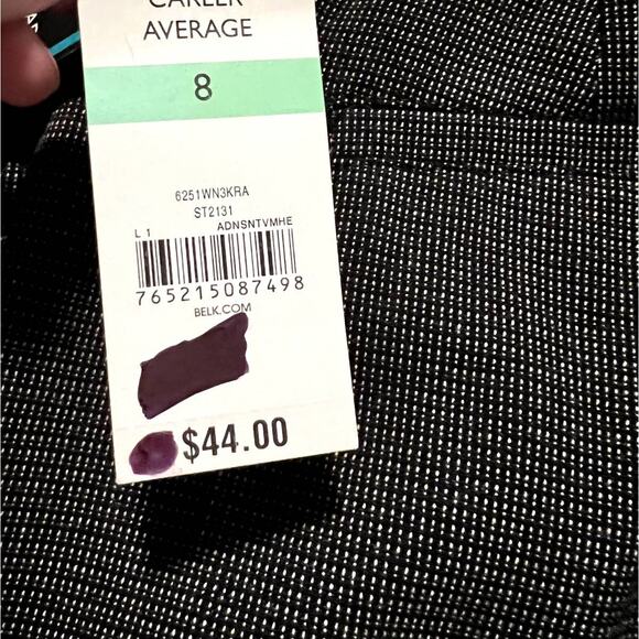 Kim Rogers Black Textured Slacks Flat Front Straight Leg Dress Pants Size 8 NWT - Picture 14 of 14